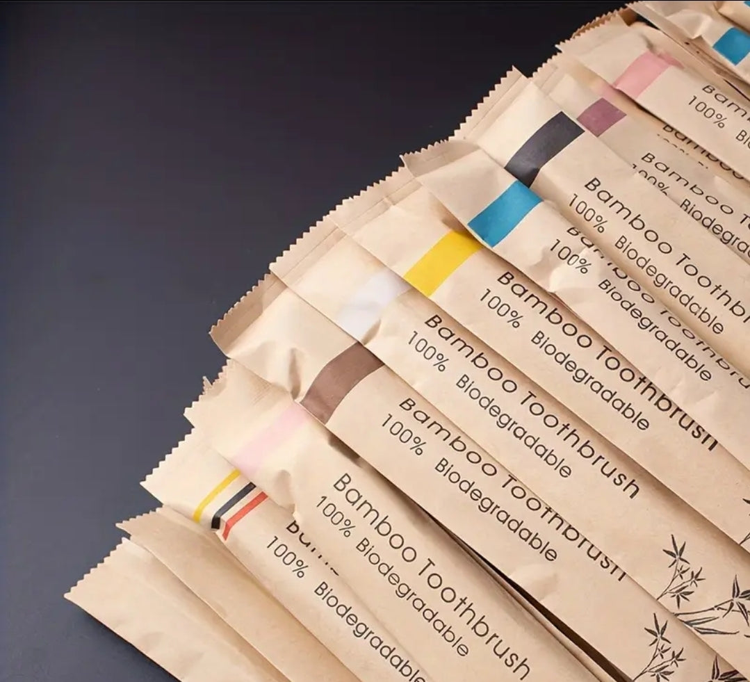 Bamboo Toothbrush | Biodegradable | Multi Colours | Soft/medium for sensitive teeth and gums