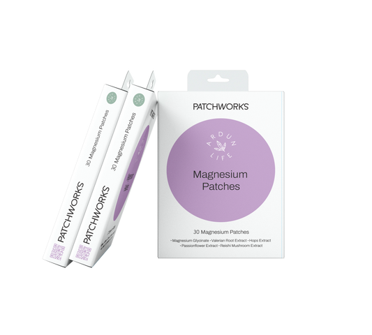 Magnesium PatchWorks Patches - Magnesium Glycinate, Valerian Root Extract, Hops Extract, Passionflower Extract, Reishi Mushroom Extract